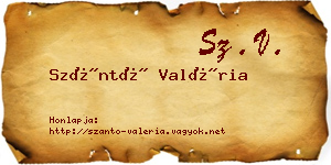 Szántó Valéria névjegykártya